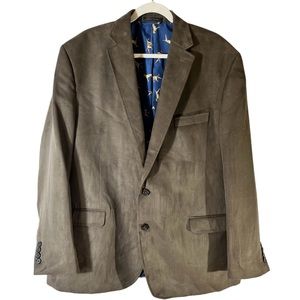 Lauren Ralph Lauren Faux Suede Blazer Mens 46R‎ Brown Hunting Dog Lining